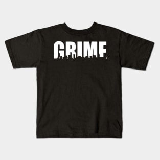 Grime Birmingham Skyline - WHITE Kids T-Shirt